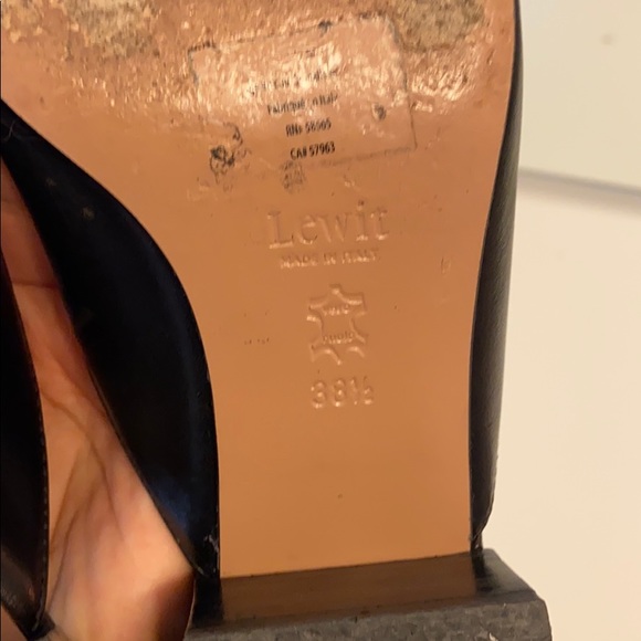 Lewit Bianca Block Heel Mule Black leath 38.5 C131 - Picture 3 of 3